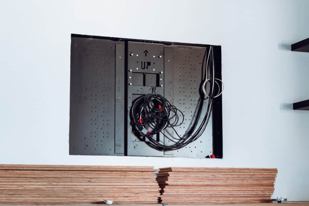wiring in building under construction